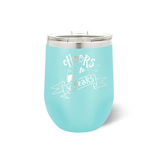 Cheers to 30 Years Tumbler Teal 12oz 30th Birthday Gift for Her #TWB12-30-TEAL - Insulated Mug/Tumbler