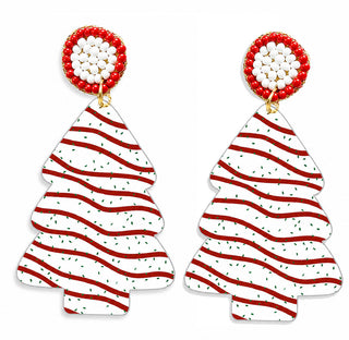 Christmas Calories Don’t Count Holiday Statement Earrings #ACE-213RD-CAKE-CT - Dangle Earrings