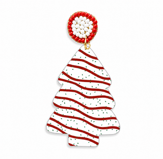 Christmas Calories Don’t Count Holiday Statement Earrings #ACE-213RD-CAKE-CT - Dangle Earrings