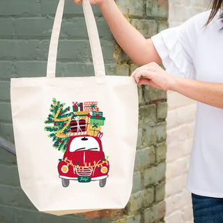 Christmas Delivery Large Canvas Tote #HPT2518-CHRIST - Tote Bag - Women’s