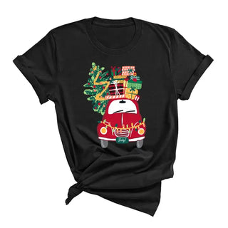 Christmas Delivery T Shirt Festive Holiday Graphic Winter Tee #HPTS-CHRIST - Black / Small - Screen Printed T-Shirt