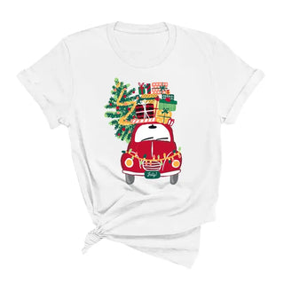Christmas Delivery T Shirt Festive Holiday Graphic Winter Tee #HPTS-CHRIST - White / Small - Screen Printed T-Shirt
