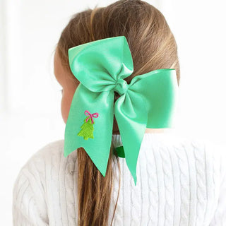 Christmas Tree Mint Kids Hair Bow Grosgrain Holiday Alligator Clip #M5000VL-LTGRN-TREE - Hair Bow - Kids