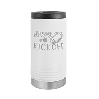 Classy Until Kickoff Slim Can Holder Football Tailgate Game Day Gift #TWBH-KICK-WHT - Drink Huggers & Koozies