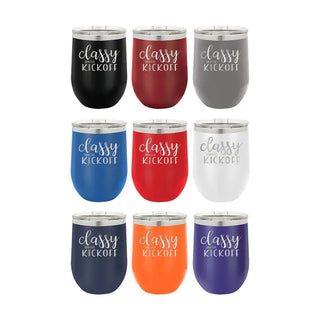 Classy Until Kickoff Tumbler 12oz Insulated Football Game Day Cup #TWB12-KICK-BLK - Insulated Mug/Tumbler