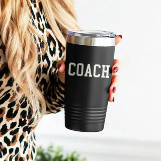 Coach Tumbler Black 20oz Insulated Cup Team Coach Thank You Gift #TWB20-COACH-BLK - Insulated Mug/Tumbler