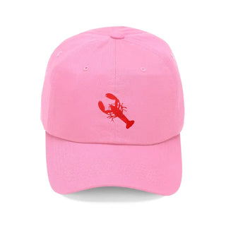 Coastal Lobster Embroidered Baseball Cap Beach Vacation Hat #M190VL-LOBWT - Light Pink - Baseball Cap - Women’s