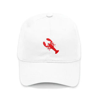 Coastal Lobster Embroidered Baseball Cap Beach Vacation Hat #M190VL-LOBWT - White/Red - Baseball Cap - Women’s