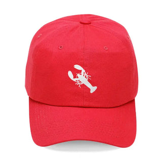 Coastal Lobster Embroidered Baseball Cap Beach Vacation Hat #M190VL-LOBWT - Red - Baseball Cap - Women’s
