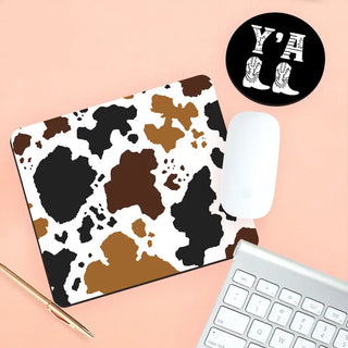 Cow Desk Set #SDESK-NCOW-YALL - Mousepad/Trackpad