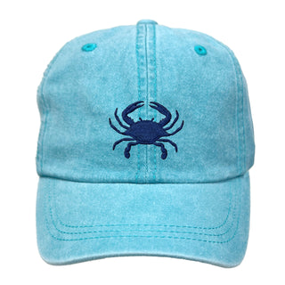 Crab Embroidered Baseball Hat Coastal Beach Cap for Men and Women #M190VL-CRAB - Aqua - Baseball Cap - Unisex