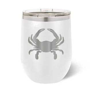 Crab Tumbler Insulated Coastal Cup Nautical Beach Lover Gift #TWB12-CRAB-WHT - White 12oz. - Insulated Mug/Tumbler