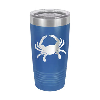 Crab Tumbler Royal Blue 20oz Insulated Cup Coastal Beach Lover Gift #TWB20-CRAB-RBL - Insulated Mug/Tumbler