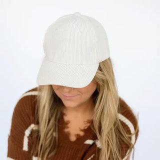 Crème Corduroy Baseball Cap - Blank #M193VL-CRMCORD - Baseball Cap - Unisex