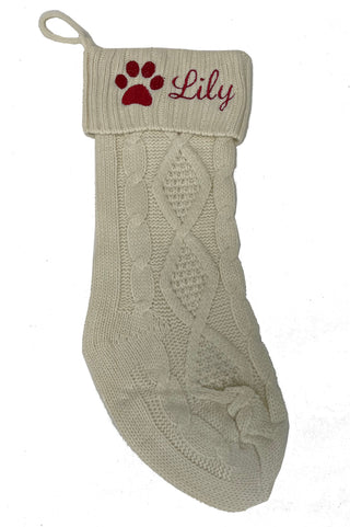 Creme Knit Stocking #M911VL-Creme