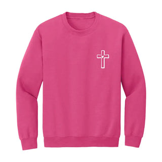 Cross Embroidered Sweatshirt #MSW-HTPKLG-CRS - Sweatshirt - Women’s