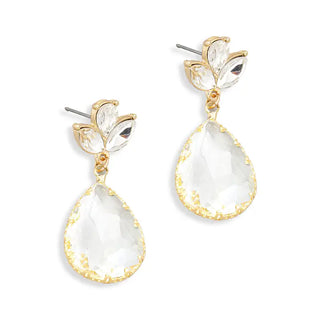 Crystal Bridgett Earrings #VLJE3904-CRY - Dangle Earrings