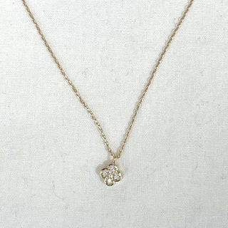 Crystal Clover Necklace #EN0345G-DIA - Pendant/Charm Necklace