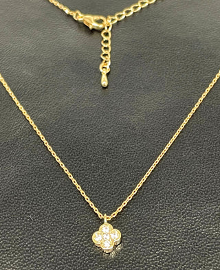 Crystal Clover Necklace #EN0345G-DIA - Pendant/Charm Necklace