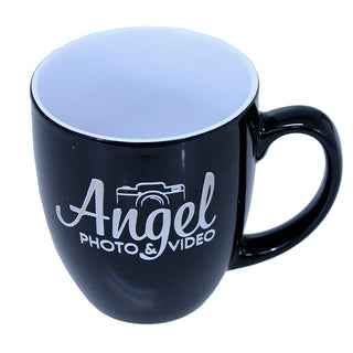Custom Logo Large Black 16oz Coffee Mug #LMG6K-CUSTOM
