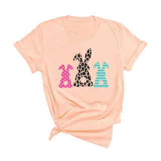 Cute Bunny T Shirt Easter Rabbit Spring Graphic Unisex Tee #HPTS-BUN - Heather Peach / Large - T-Shirt (Graphic)