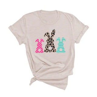 Cute Bunny T Shirt Easter Rabbit Spring Graphic Unisex Tee #HPTS-BUN - Heather Natural / Large - T-Shirt (Graphic)