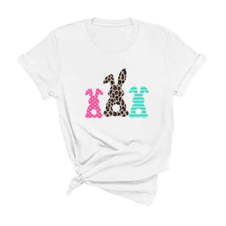 Cute Bunny T Shirt Easter Rabbit Spring Graphic Unisex Tee #HPTS-BUN - White / Large - T-Shirt (Graphic) - Women’s