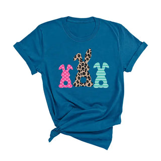 Cute Bunny T Shirt Easter Rabbit Spring Graphic Unisex Tee #HPTS-BUN - Deep Teal / Large - T-Shirt (Graphic) - Women’s