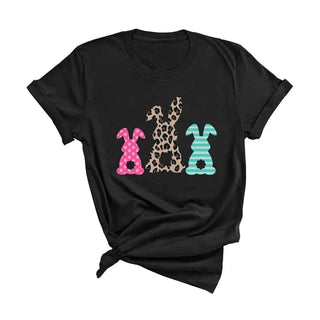 Cute Bunny T Shirt Easter Rabbit Spring Graphic Unisex Tee #HPTS-BUN - Black / Large - T-Shirt (Graphic) - Women’s