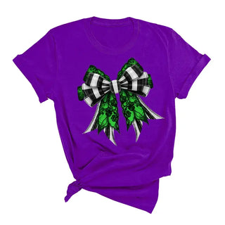 Green Lace Bow T-Shirt #HPTS-DGREYLG-BEBOW