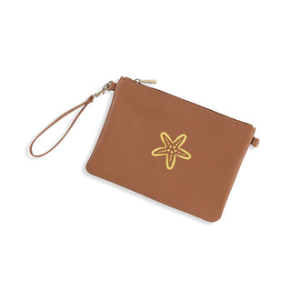 Gold Starfish Camel Madeline Wristlet #M191VL-CAMEL-STAR