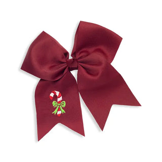 Candy Cane Garnet Kids' Hair Bow #M5000VL-GAR-CCANE