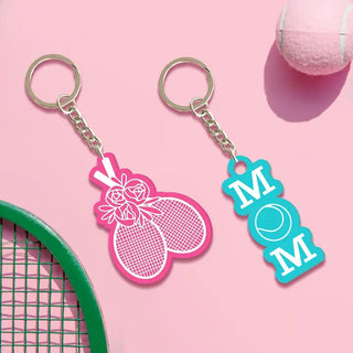 Floral Tennis Keychain #ACK-FLTENNIS23-HTPKWHT