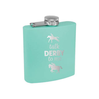 Talk Derby To Me Teal 6oz Insulated Flask #TWBF6-TALKDERB-TEAL
