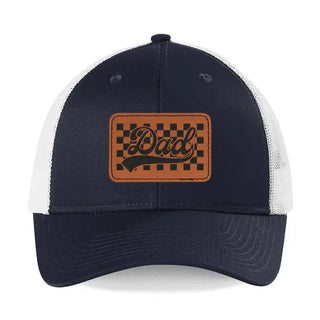 Dad Patch Snapback Hat Classic Father’s Day Baseball Cap for Men #L112-P102-DAD - Navy - Trucker Hat - Men’s