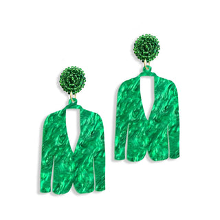 Green Pearl Masters Jacket Earrings #ACE-0536-JACKET-GRNPRL