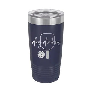 Day Dinker Tumbler 20oz Insulated Pickleball Cup Player Gift #TWB20-DAYDINK-NAVY - Insulated Mug/Tumbler
