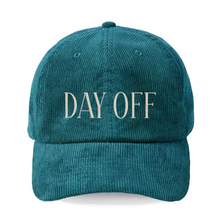 Day Off Corduroy Hat Embroidered Casual Baseball Cap for Men and Women #M193VL-CORD-DAYOFF - Teal - Baseball Cap
