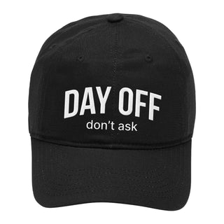 Day Off Don’t Ask Embroidered Cotton Baseball Cap Funny Adjustable Hat #M190-DAYOFF - BLACK - Baseball Cap - Women’s