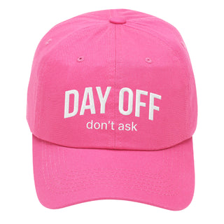 Day Off Don’t Ask Embroidered Cotton Baseball Cap Funny Adjustable Hat #M190-DAYOFF - Pink - Baseball Cap - Women’s