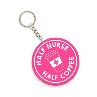 Half Nurse Half Coffee Keychain #ACK-HALCOF-HTPKWHT