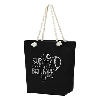 Ballpark Lights Baseball Castaway Tote #HP734-BLK-BPAR23