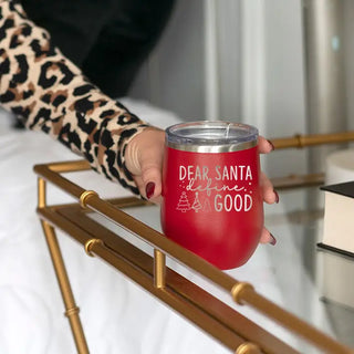 Dear Santa Define Good Tumbler Red 12oz Funny Christmas Gift #TWB12-GOOD23-RED - Insulated Mug/Tumbler