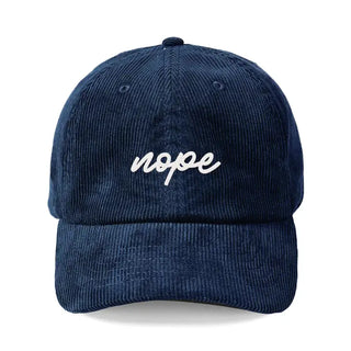 Nope Black Corduroy Cap #M193VL-CORD-NOPE