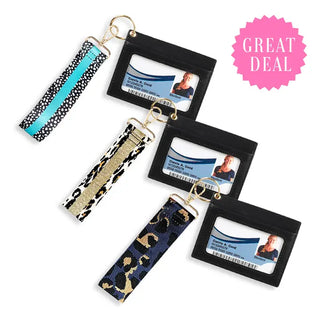 Animal Print Black Wallet & Wristlet Pack #PACK-209BLK-ANIM25