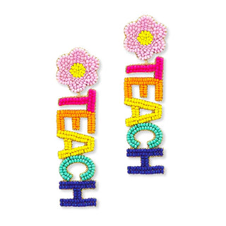 Difference Maker Earrings #VLJE6543-TEACH - Dangle Earrings