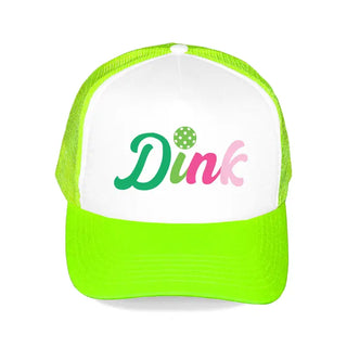 Dink Pickleball Trucker Hat Funny Cap Women #L197-SMDINK - Neon Green - Trucker Hat - Women’s