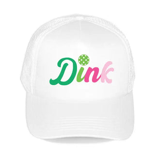 Dink Pickleball Trucker Hat Funny Cap Women #L197-SMDINK - White - Trucker Hat - Women’s