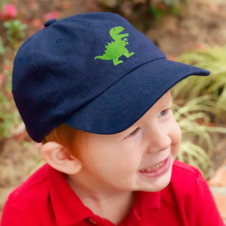 Dinosaur Baseball Hat Navy Embroidered Dino Cap for Boys Girls #M185VL-NAVY-DINO - Baseball Cap - Kids