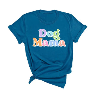 Dog Mama T Shirt Cute Dog Lover Graphic Tee Pet Mom Gift #DOGMA - Deep Teal / S - Screen Printed T-Shirt - Women’s